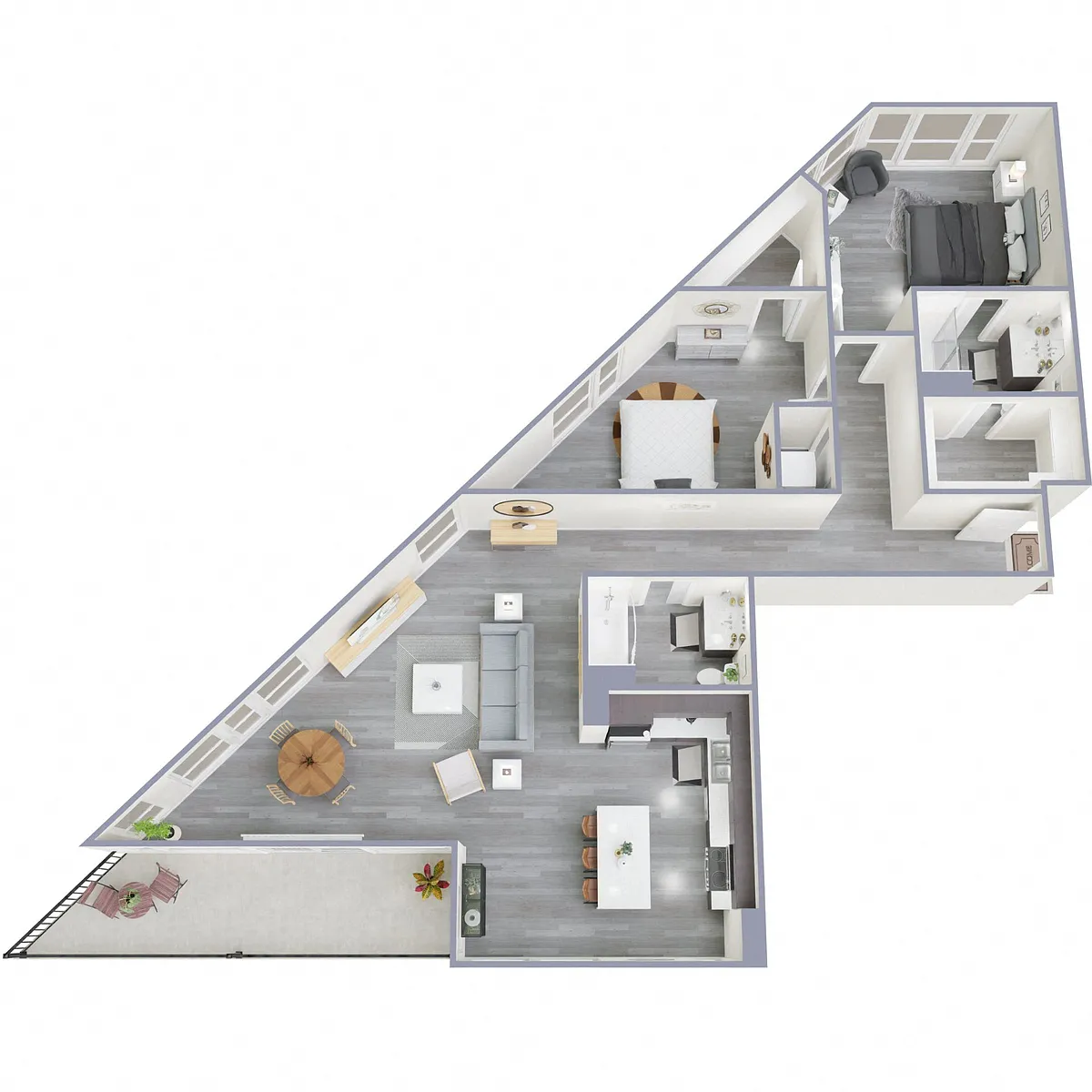 Floor plan M - 2 Bed 2 Bath