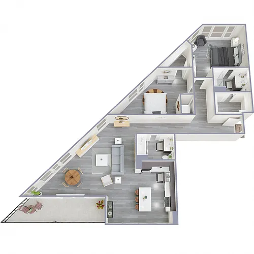 Floor plan M - 2 Bed 2 Bath