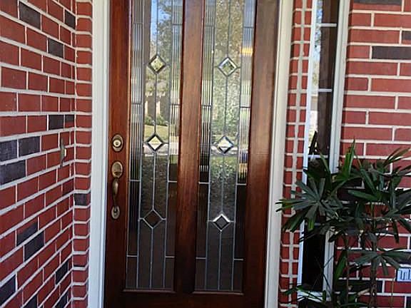Leaded glass door front entry