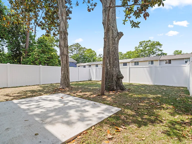 fenced yard