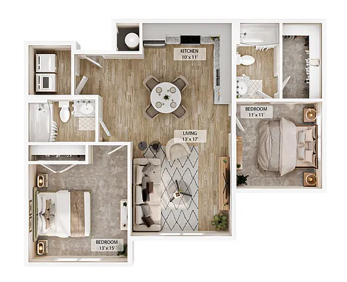 Floor plan 2-2BR Cove Overlook