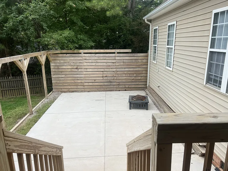 Patio and privacy fence