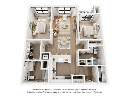 Floor plan 2B - Two Bedroom