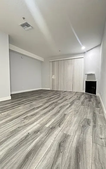 living room with a fireplace