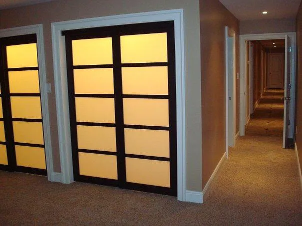 Master bedroom with large custom closets