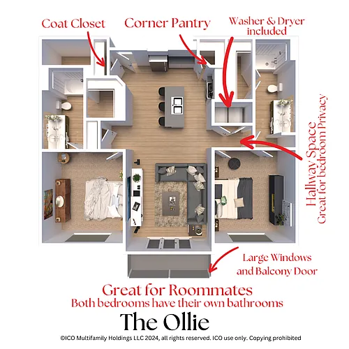 Floor plan The Ollie - 2x2