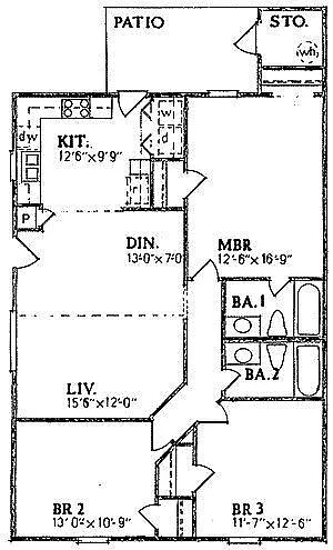 Floor plan Three Bedroom