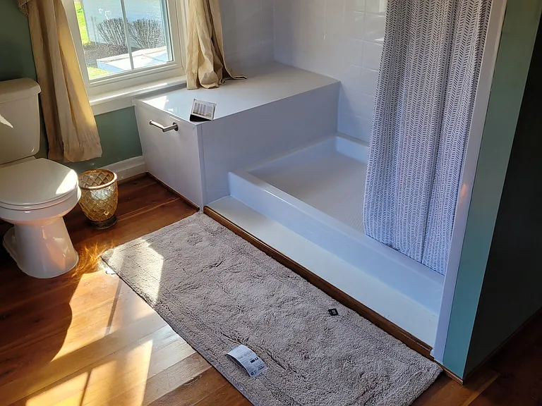 Upstairs bathroom with new shower