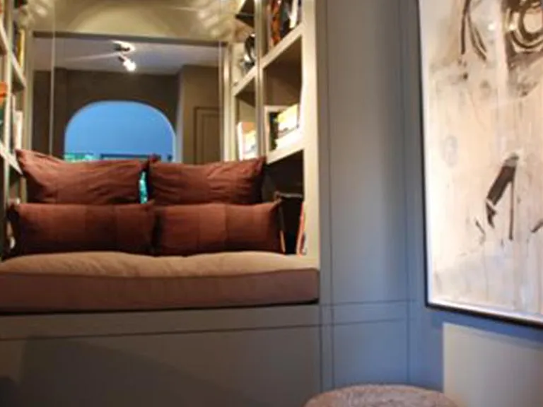 Separate library/office with a desk