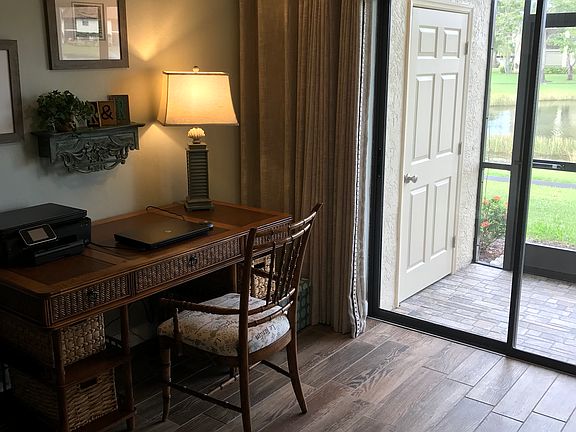 Office area with lake views