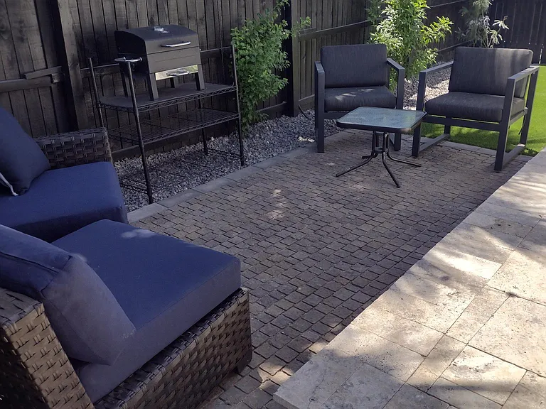 Private yard with BBQ