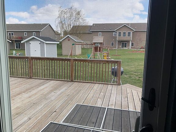 Deck, shed, swing set, yard