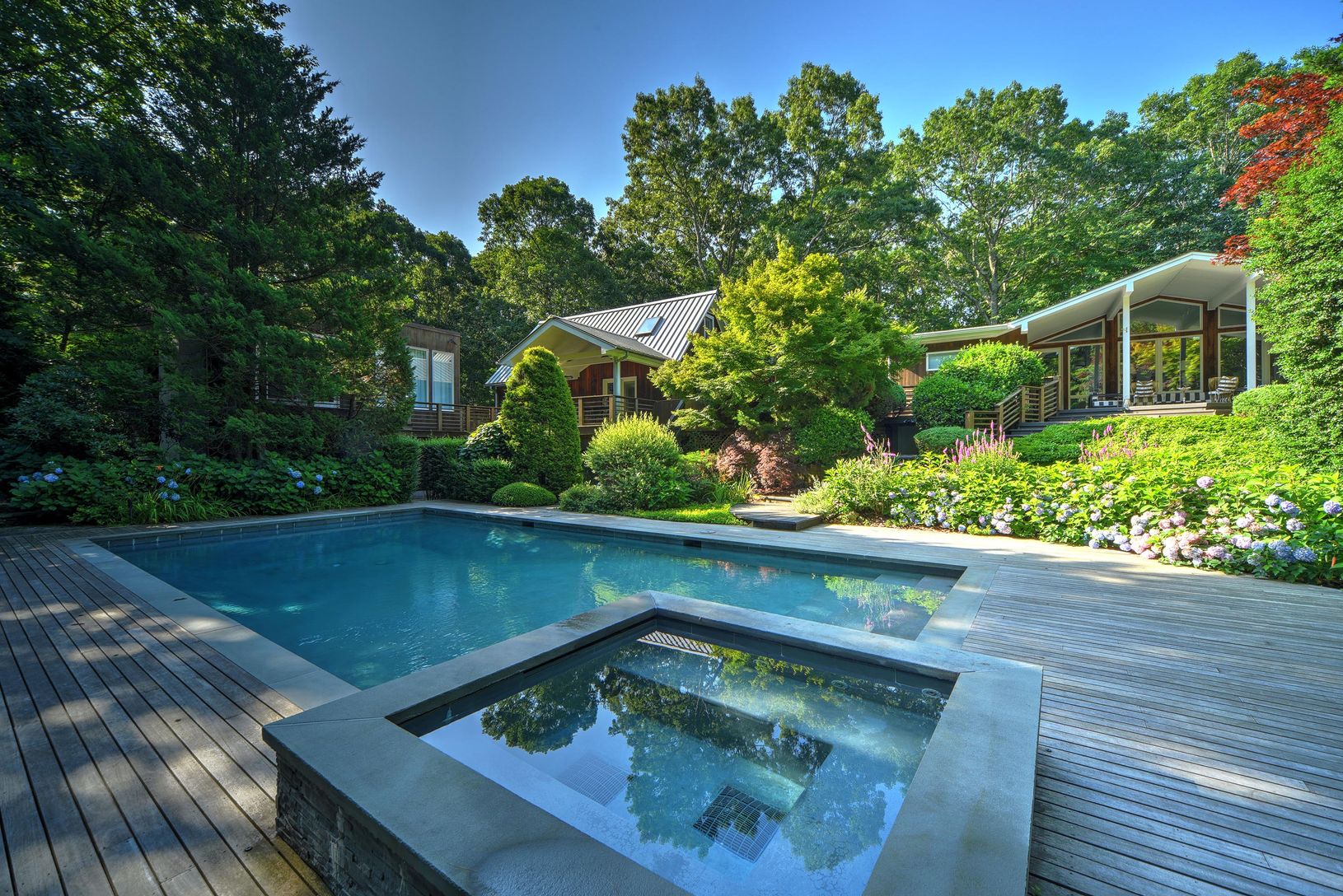  rear exterior and gunite pool