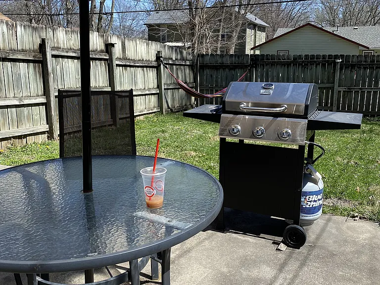 Shared back yard (furniture and grill not included).
