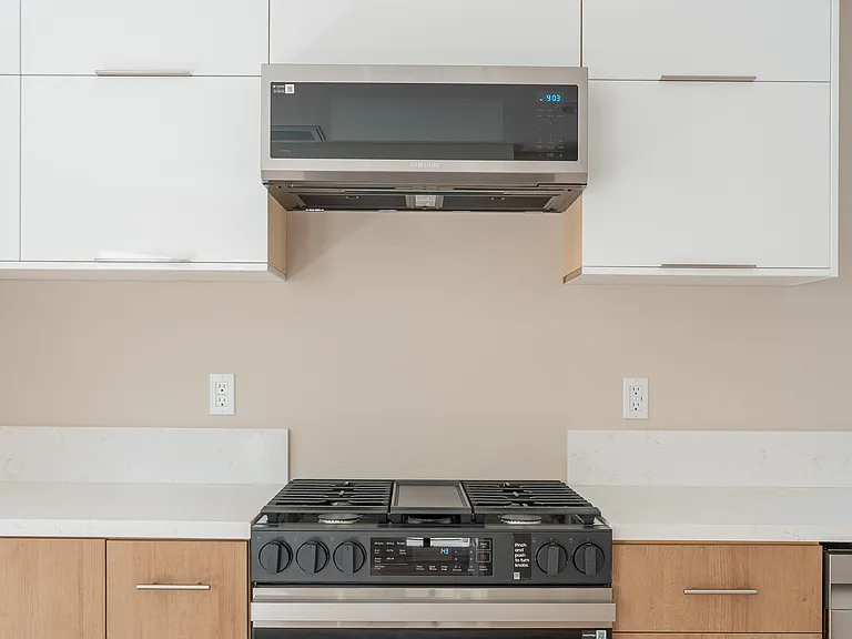 Gas range and microwave