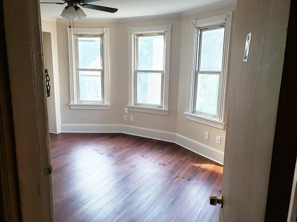 Entering the apartment.