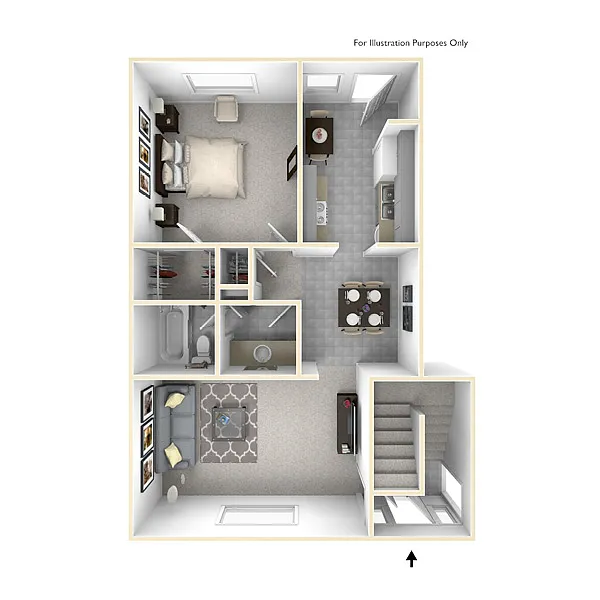 Floor plan 1 bedroom 1 bath