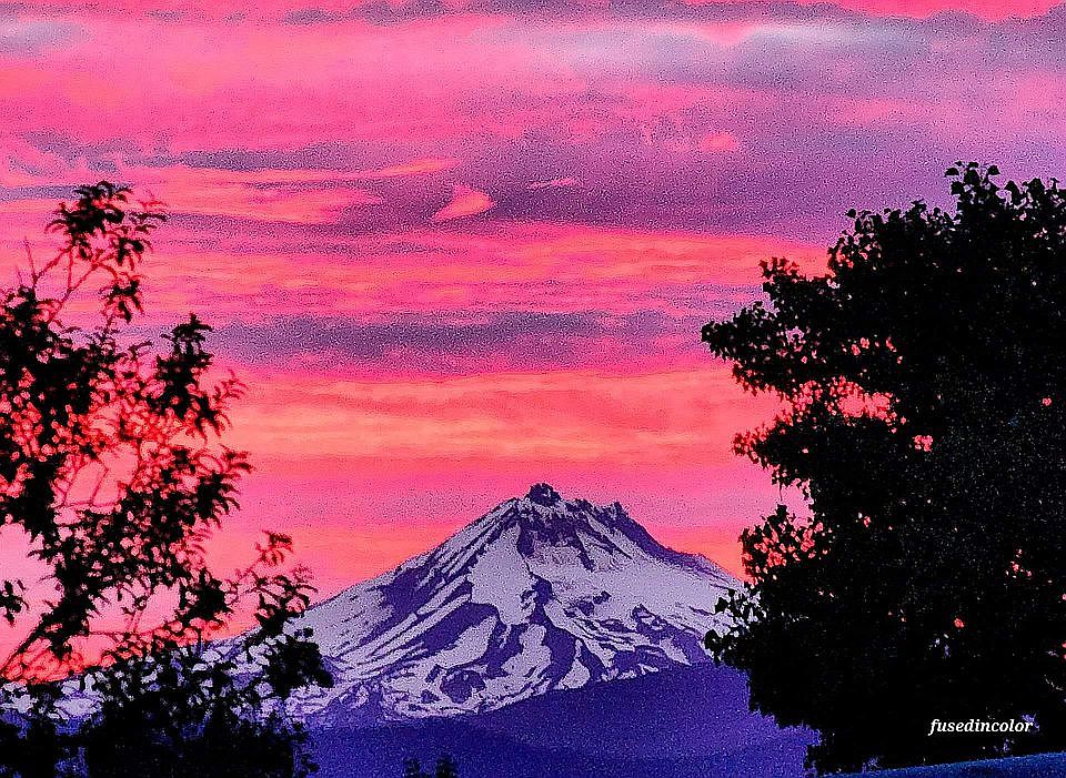 Front window view of sunset