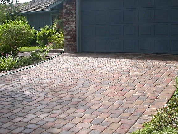 Driveway, post Paver install- 5/08