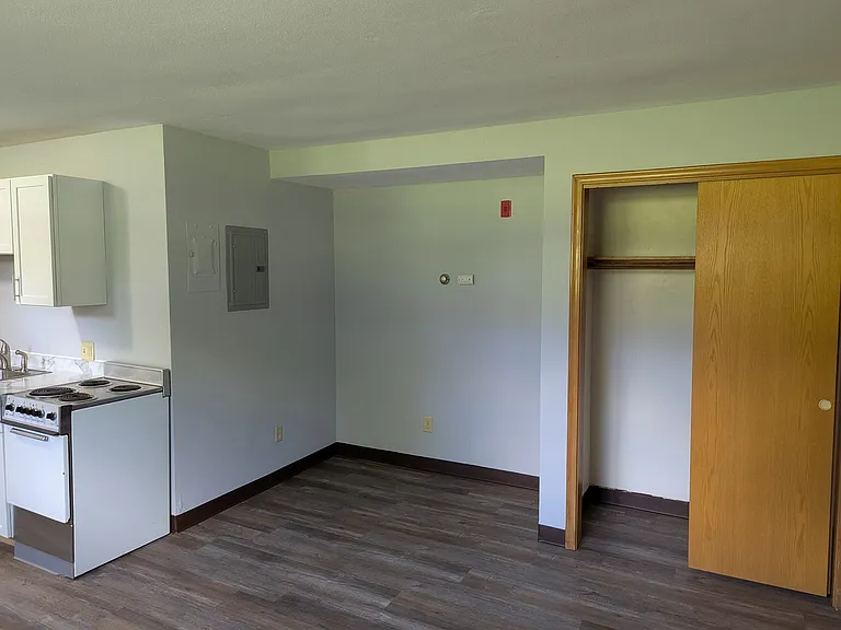 living room and front closet