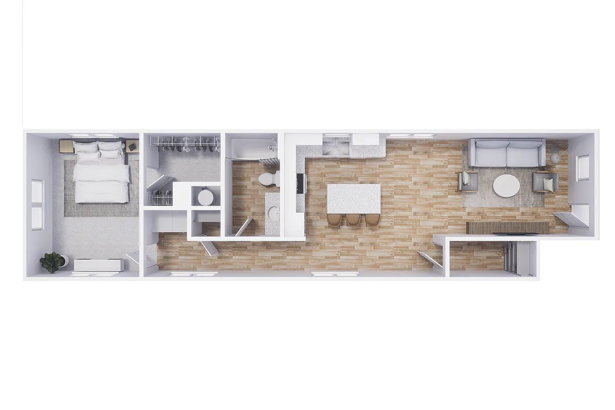 Floor plan 1x1 - 770 sqft - A3