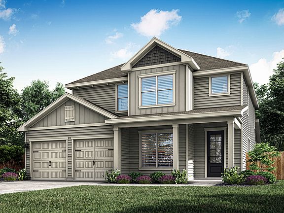 Rendering of the Yoakum with a two-car garage.