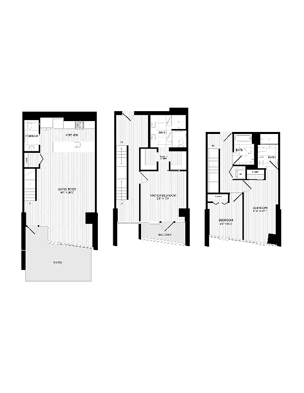 Floor plan 3 Bed/3.5 Bath Townhome-TH-13
