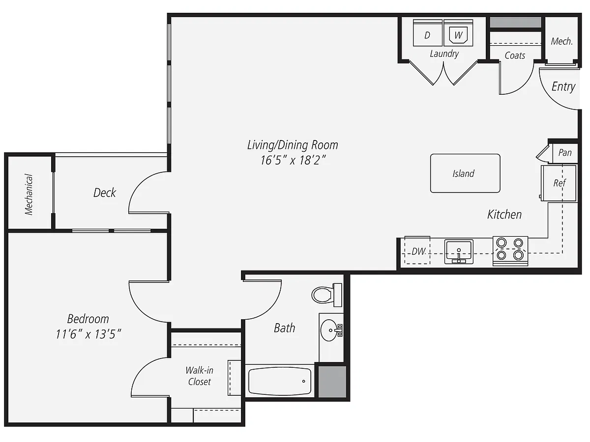 Floor plan 1 Bed/1 Bath-A4
