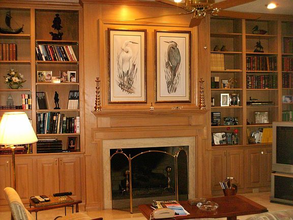 In-home library with gorgeous built-ins and gas fireplace!