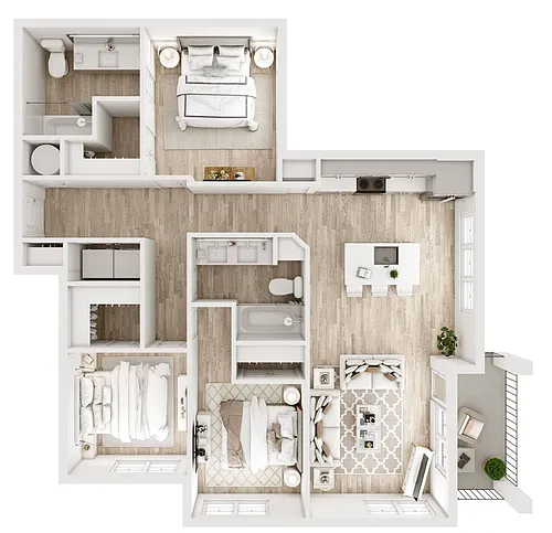 Floor plan C1L 3 Bed / 2 Bath