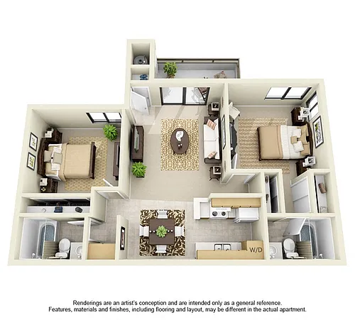 Floor plan 2 Bedroom 2 Bathroom