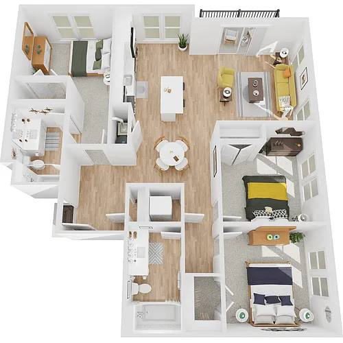 Floor plan C1 | 3 Bed | 2 Bath