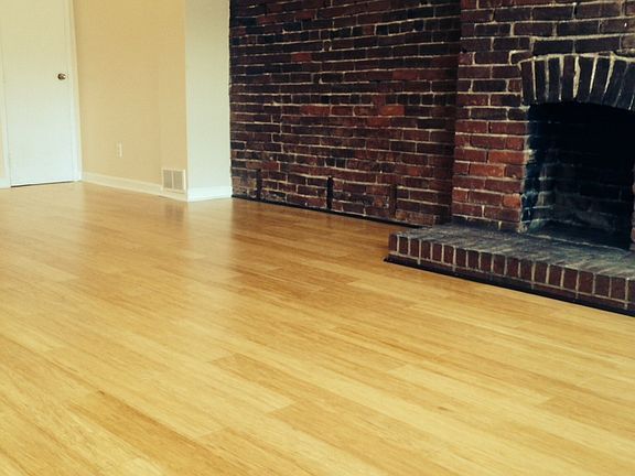 Living room with Bamboo Flooring