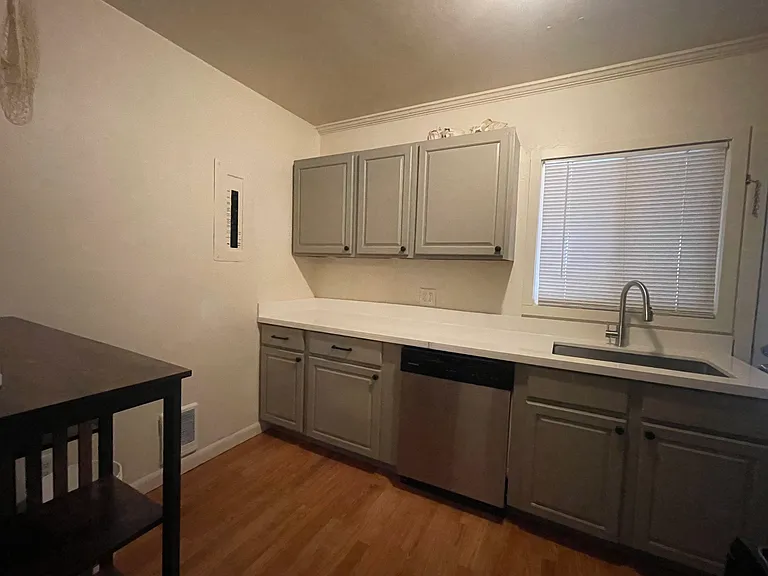 View of kitchen from living room.
