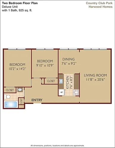 Floor plan $2.35/sq.ft. - Two Bedroom