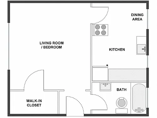 Floor plan Studio: Type B