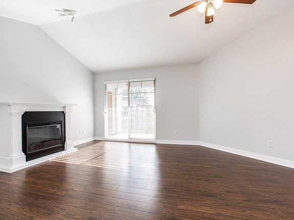 Spacious living room with vaulted ceilings