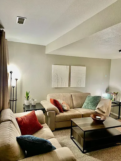 Lower level family living area.