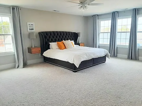 Spacious master bedroom with excellent views.