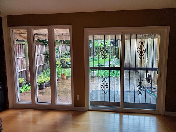 Sitting area windows with backyard view