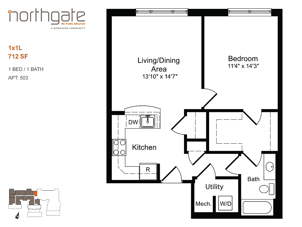Floor plan 1x1L