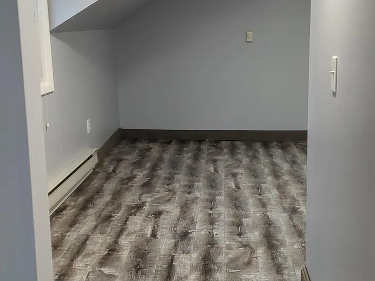 View into living room from kitchen.