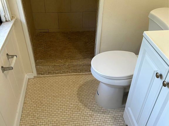 Bathroom with shower.