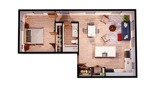 Floor plan 1x1 Loft - B