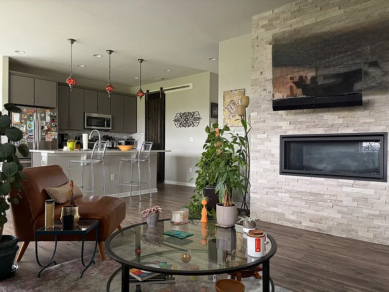 Open concept living dining