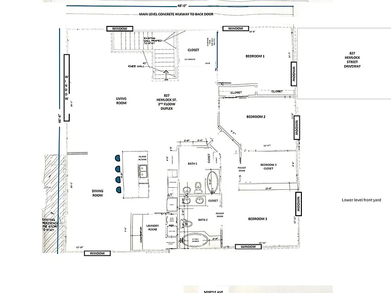 Upper level floor plan