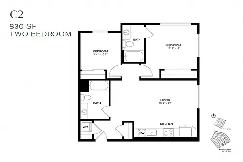 Floor plan Two Bedroom C2