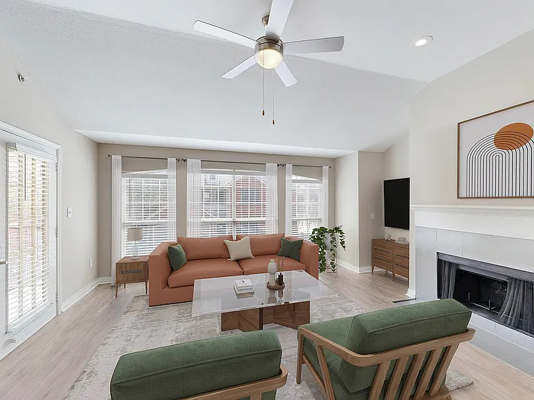 Newly Renovated Living Room with Fireplace
