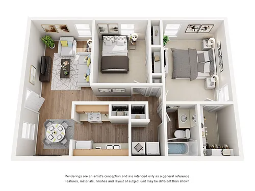Floor plan Two Bedroom One Bath