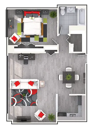 Floor plan 1/1/A